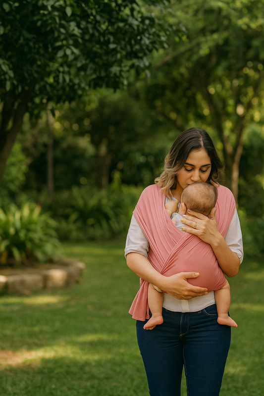 Fular de algodón elástico color Plum Rosé