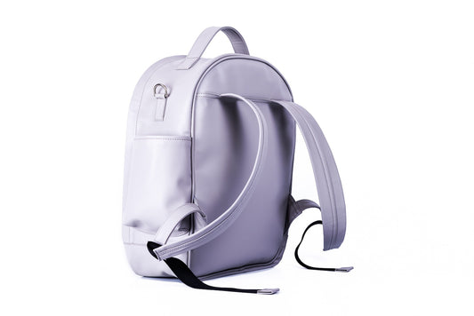 light gray backpack diaper bag
