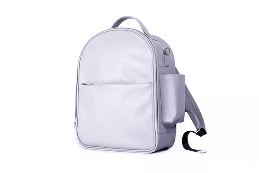 light gray backpack diaper bag